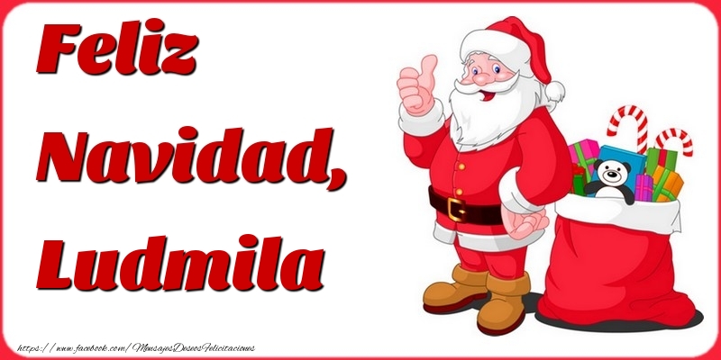 Felicitaciones de Navidad - Papá Noel & Regalo | Feliz Navidad, Ludmila