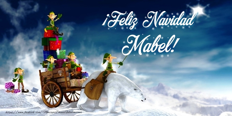 Felicitaciones de Navidad - Papá Noel & Regalo | ¡Feliz Navidad Mabel!