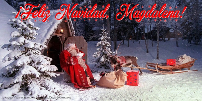 Felicitaciones de Navidad - Papá Noel & Regalo | ¡Feliz Navidad, Magdalena!