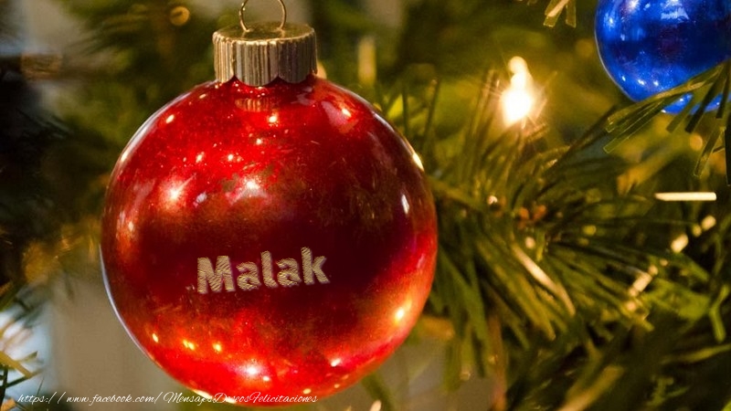 Felicitaciones de Navidad - Su nombre en el globo de navidad Malak