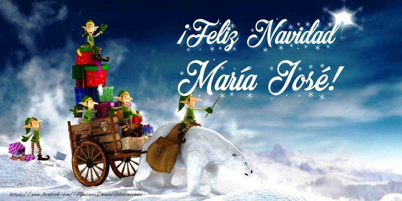Felicitaciones de Navidad - Papá Noel & Regalo | ¡Feliz Navidad María José!