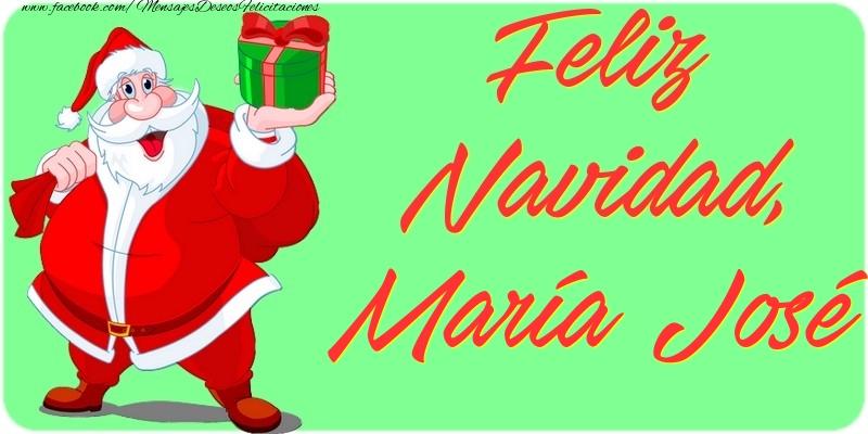 Felicitaciones de Navidad - Papá Noel & Regalo | Feliz Navidad, María José