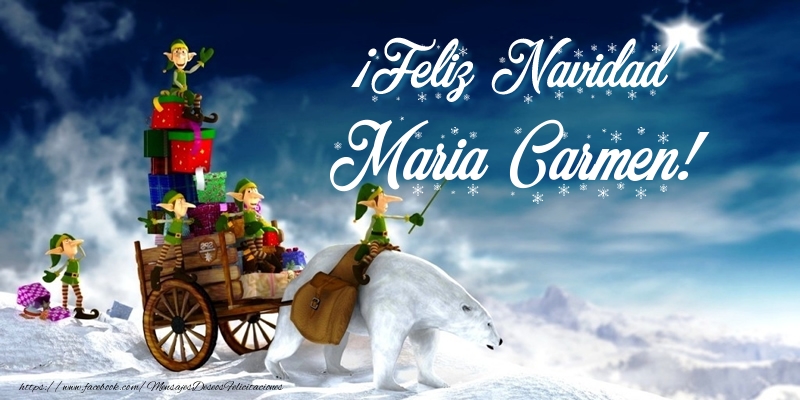 Felicitaciones de Navidad - Papá Noel & Regalo | ¡Feliz Navidad Maria Carmen!