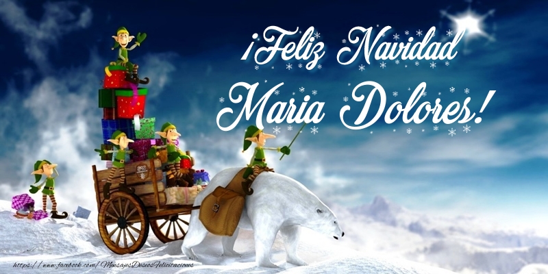 Felicitaciones de Navidad - Papá Noel & Regalo | ¡Feliz Navidad Maria Dolores!