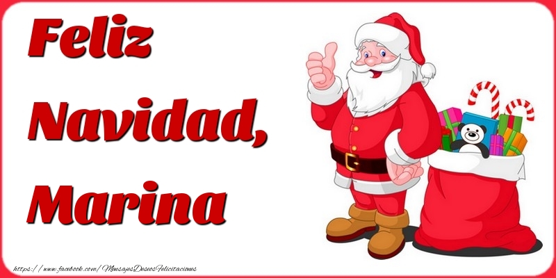 Felicitaciones de Navidad - Papá Noel & Regalo | Feliz Navidad, Marina