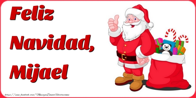 Felicitaciones de Navidad - Papá Noel & Regalo | Feliz Navidad, Mijael