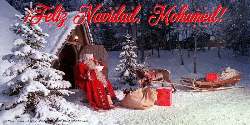 Felicitaciones de Navidad - Papá Noel & Regalo | ¡Feliz Navidad, Mohamed!