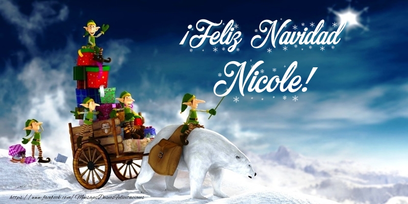Felicitaciones de Navidad - Papá Noel & Regalo | ¡Feliz Navidad Nicole!