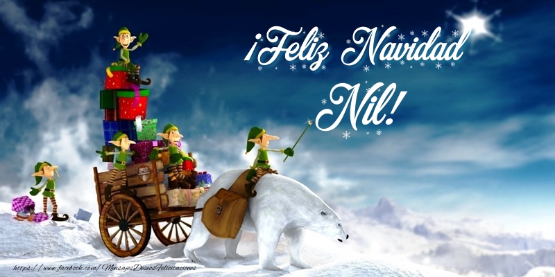 Felicitaciones de Navidad - Papá Noel & Regalo | ¡Feliz Navidad Nil!