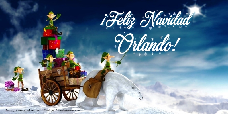 Felicitaciones de Navidad - Papá Noel & Regalo | ¡Feliz Navidad Orlando!