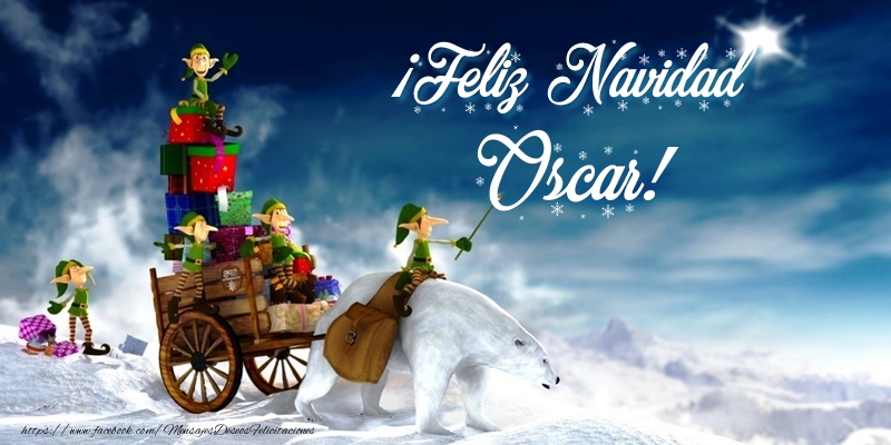 Felicitaciones de Navidad - Papá Noel & Regalo | ¡Feliz Navidad Oscar!