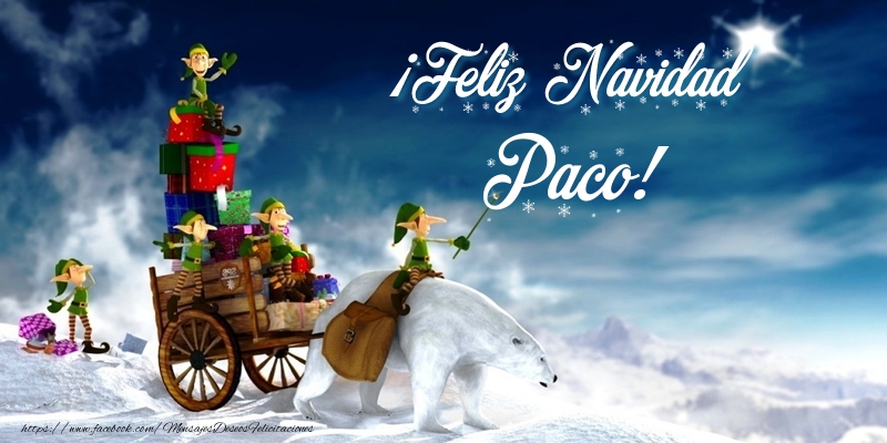 Felicitaciones de Navidad - Papá Noel & Regalo | ¡Feliz Navidad Paco!