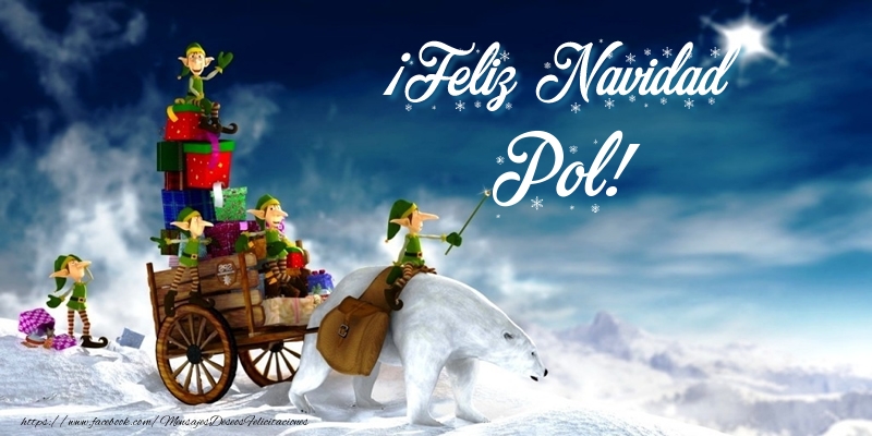Felicitaciones de Navidad - Papá Noel & Regalo | ¡Feliz Navidad Pol!