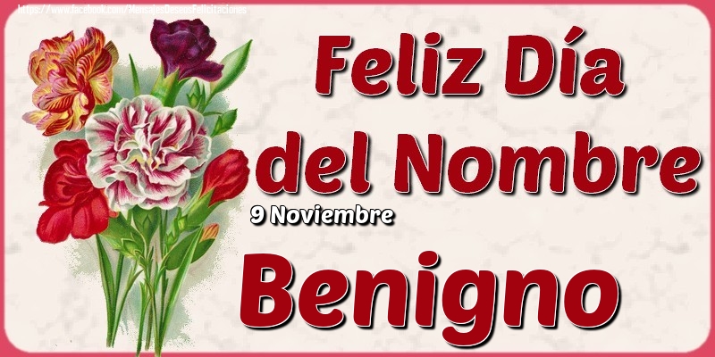 Felicitaciones de Onomástica - 9 Noviembre - Feliz Día del Nombre Benigno!