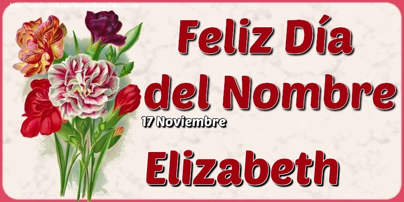 Felicitaciones de Onomástica - 17 Noviembre - Feliz Día del Nombre Elizabeth!