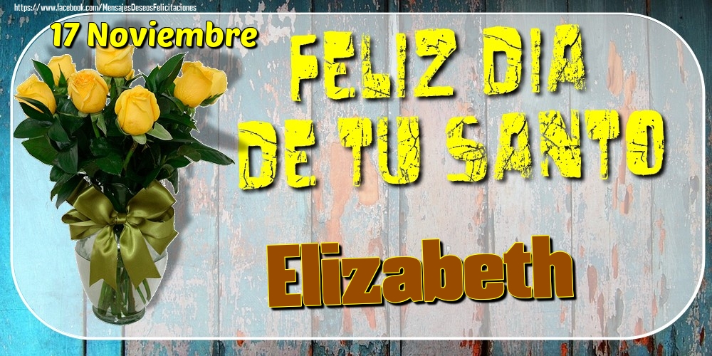 Felicitaciones de Onomástica - 17 Noviembre - Feliz Dia De Tu Santo Elizabeth!