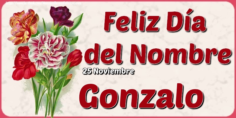 Felicitaciones de Onomástica - 25 Noviembre - Feliz Día del Nombre Gonzalo!