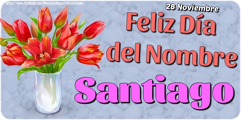 Felicitaciones de Onomástica - 28 Noviembre - Feliz Día del Nombre Santiago!