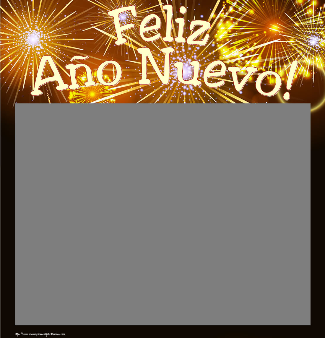 Felicitaciones Personalizadas de Año Nuevo - Fuegos Artificiales & 1 Foto & Marco De Fotos | Feliz Año Nuevo! - Marco de foto de Año Nuevo