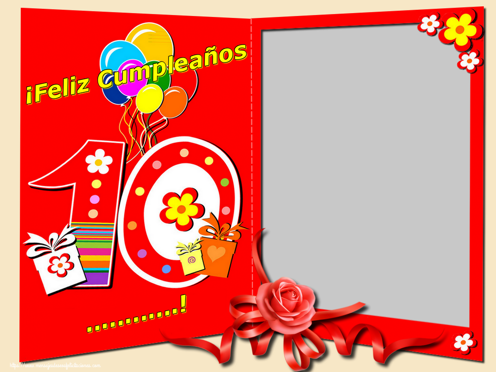 Felicitaciones Personalizadas de cumpleaños - 🌼 Flores & Globos & Marco De Fotos & Regalo & 1 Foto | ¡Feliz Cumpleaños ...!