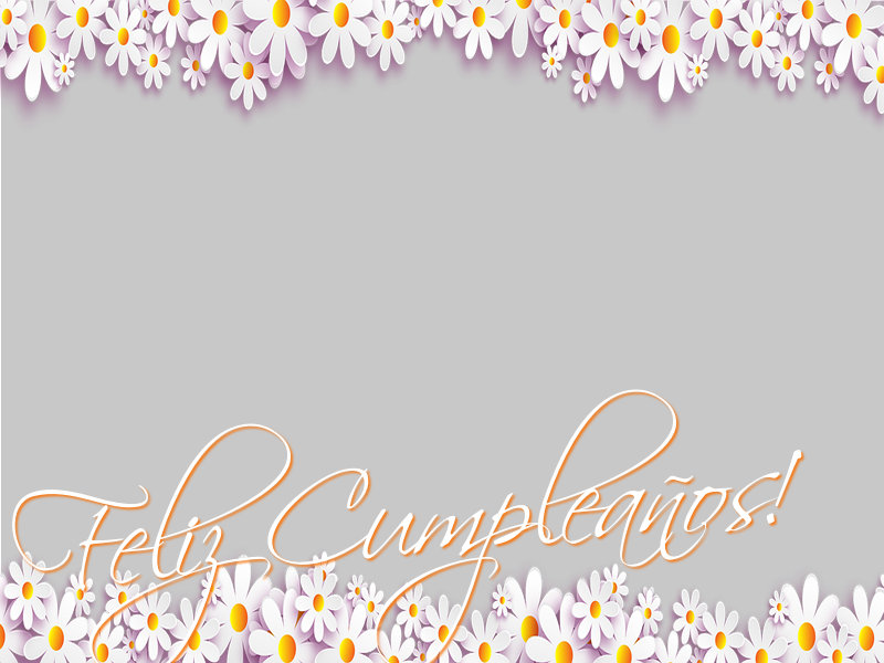 Felicitaciones Personalizadas de cumpleaños - 🌼 Flores & 1 Foto & Marco De Fotos | Feliz Cumpleaños! - Marco de foto de Cumpleaños