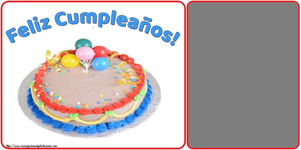 Felicitaciones Personalizadas de cumpleaños - 🎂 Globos & Tartas & 1 Foto & Marco De Fotos | Feliz Cumpleaños! - Marco de foto de Cumpleaños