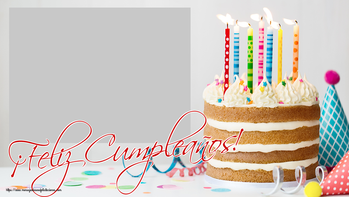 Felicitaciones Personalizadas de cumpleaños - Tartas & 1 Foto & Marco De Fotos | ¡Feliz Cumpleaños! - Marco de foto de Cumpleaños