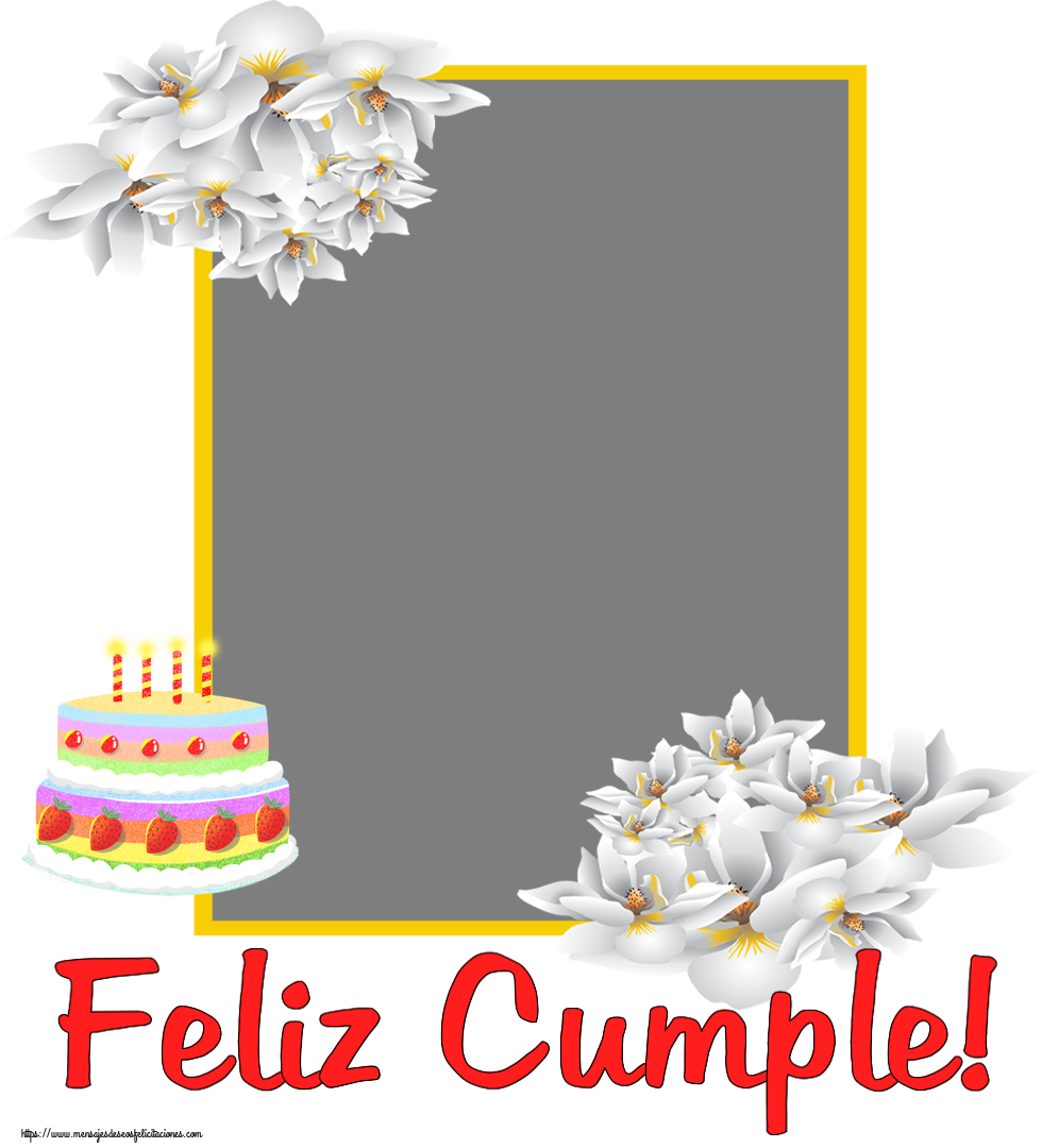 Felicitaciones Personalizadas de cumpleaños - 🎂 Tartas & 1 Foto & Marco De Fotos | Feliz Cumple! - Marco de foto