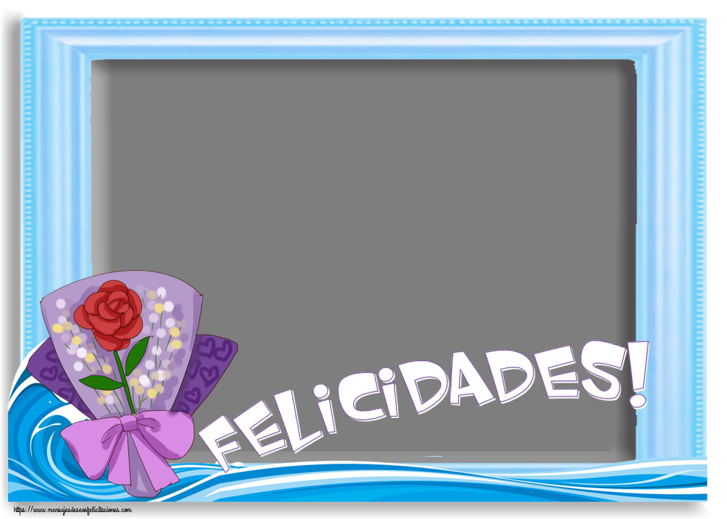 Felicitaciones Personalizadas de cumpleaños - 🌼 Flores & 1 Foto & Marco De Fotos | Felicidades! - Marco de foto
