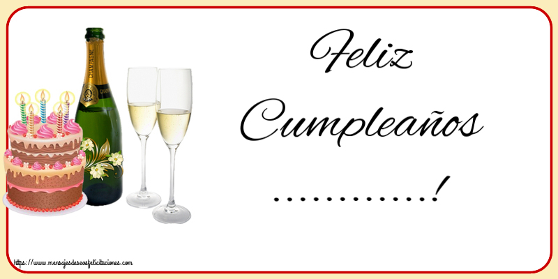 Felicitaciones Personalizadas de cumpleaños - Feliz Cumpleaños ...! ~ champán con copas y tarta con velas