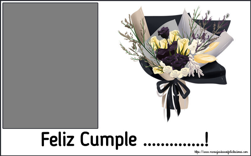 Felicitaciones Personalizadas de cumpleaños - Feliz Cumple ...! - Marco de foto ~ ramo de flores de diseño