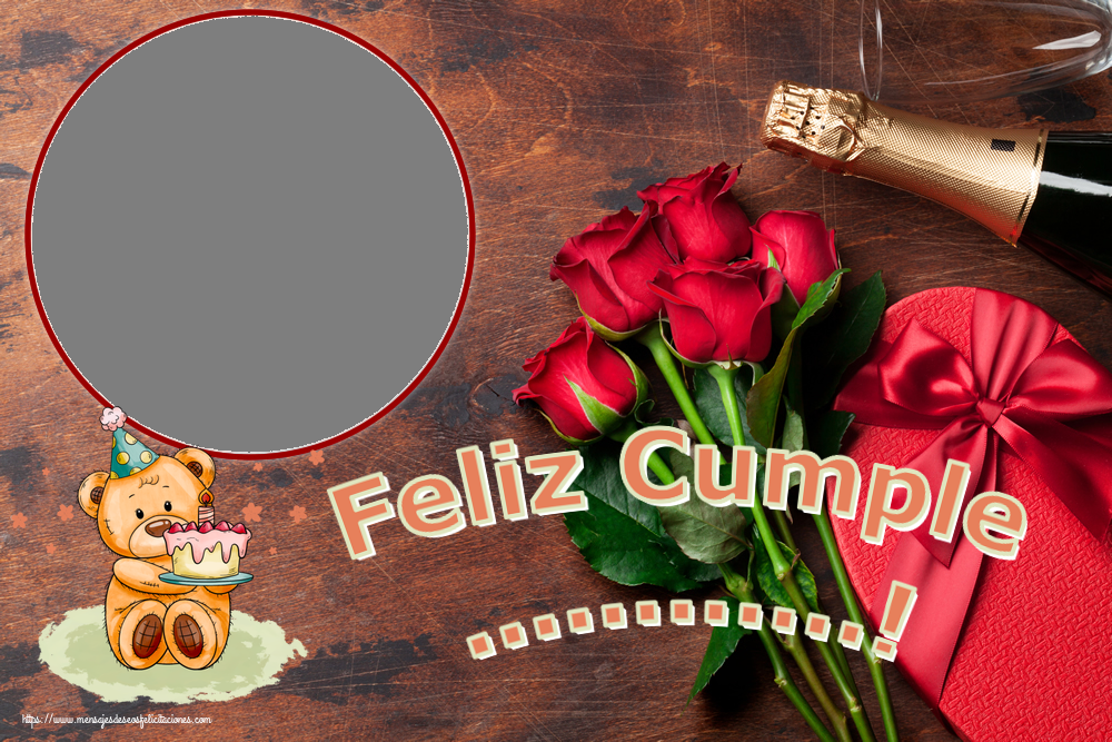 Felicitaciones Personalizadas de cumpleaños - 🎂 Tartas & 1 Foto & Marco De Fotos | Feliz Cumple ...! - Marco de foto