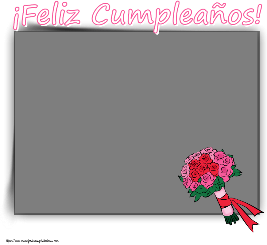 Felicitaciones Personalizadas de cumpleaños - Flores & 1 Foto & Marco De Fotos | ¡Feliz Cumpleaños! - Marco de foto