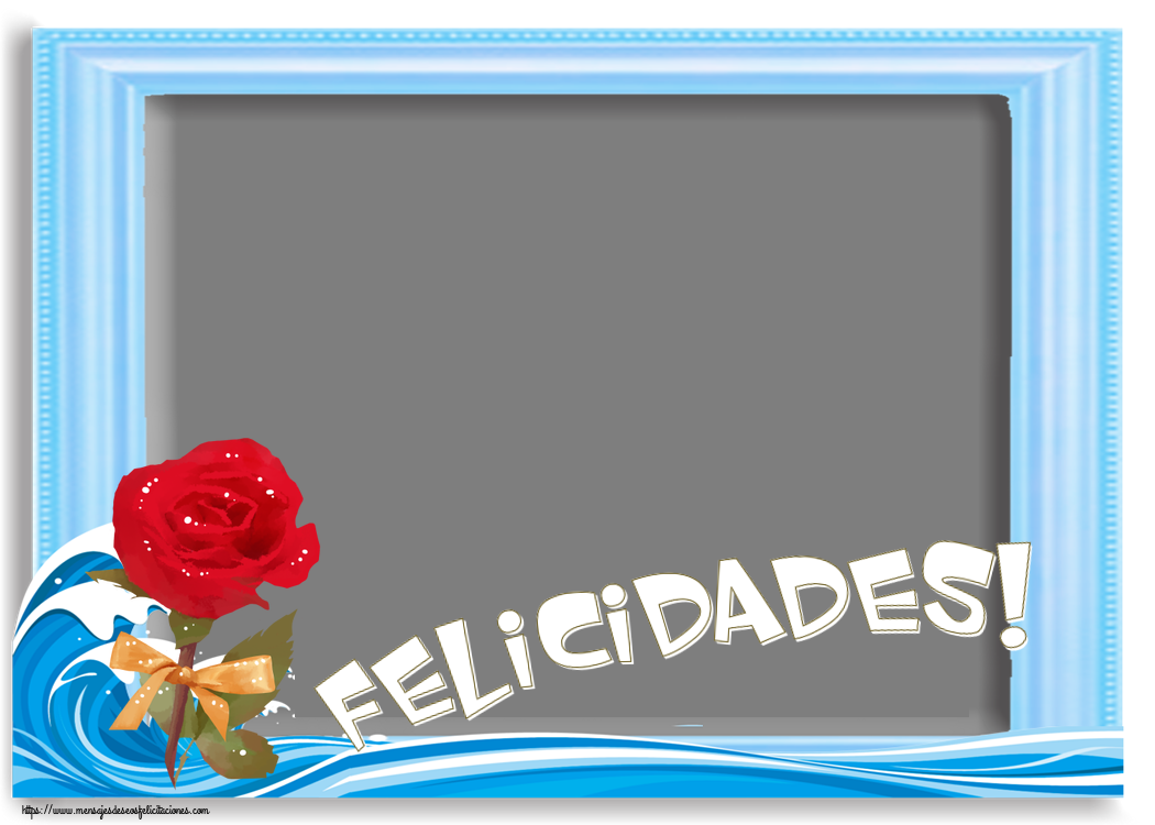 Felicitaciones Personalizadas de cumpleaños - 🌼 Flores & 1 Foto & Marco De Fotos | Felicidades! - Marco de foto ~ una rosa roja pintada