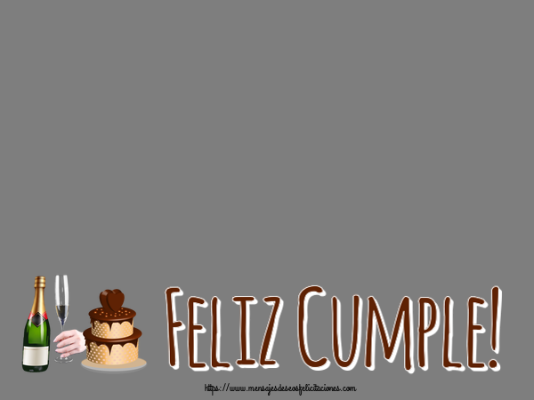 Felicitaciones Personalizadas de cumpleaños - Feliz Cumple! - Marco de foto ~ tarta con corazón y champán