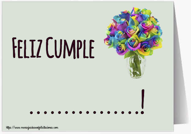 Felicitaciones Personalizadas de cumpleaños - 🌼 Flores | Feliz Cumple ...! ~ rosas arco iris en macetas