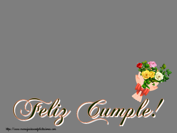 Felicitaciones Personalizadas de cumpleaños - Feliz Cumple! - Marco de foto ~ ramo de rosas multicolores