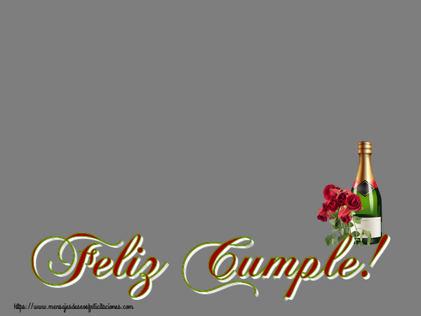 Felicitaciones Personalizadas de cumpleaños - Feliz Cumple! - Marco de foto ~ rosas y champán