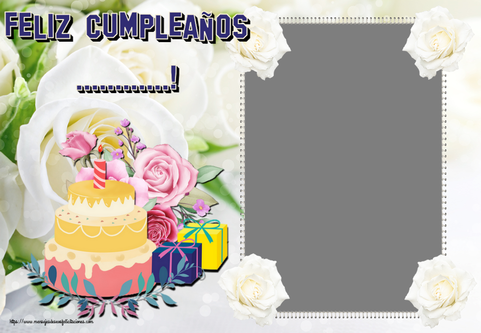 Felicitaciones Personalizadas de cumpleaños - 🎂 Tartas & 1 Foto & Marco De Fotos | ¡Feliz Cumpleaños ...! - Marco de foto ~ tarta y regalos
