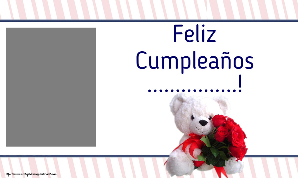 Felicitaciones Personalizadas de cumpleaños - 🌼 Flores & 1 Foto & Marco De Fotos | Feliz Cumpleaños ...! - Marco de foto