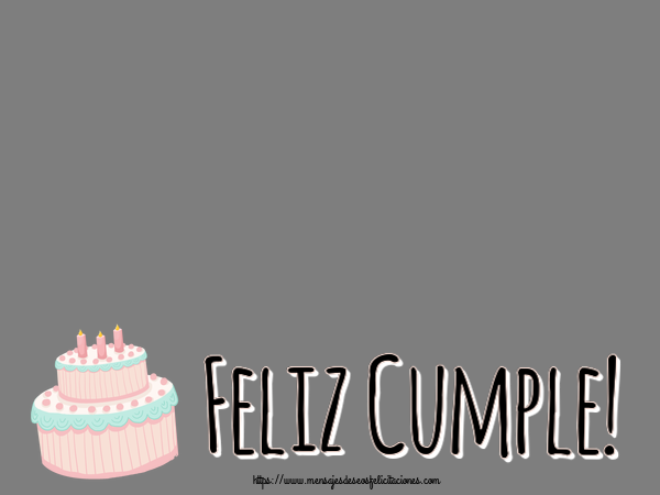 Felicitaciones Personalizadas de cumpleaños - Feliz Cumple! - Marco de foto ~ tarta rosa