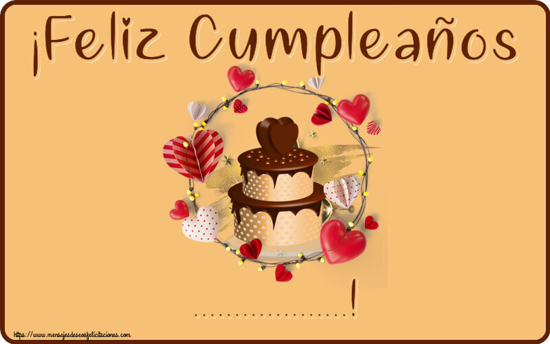 Felicitaciones Personalizadas de cumpleaños - 🎂 Tartas | ¡Feliz Cumpleaños ...! ~ tarta de chocolate con corazones