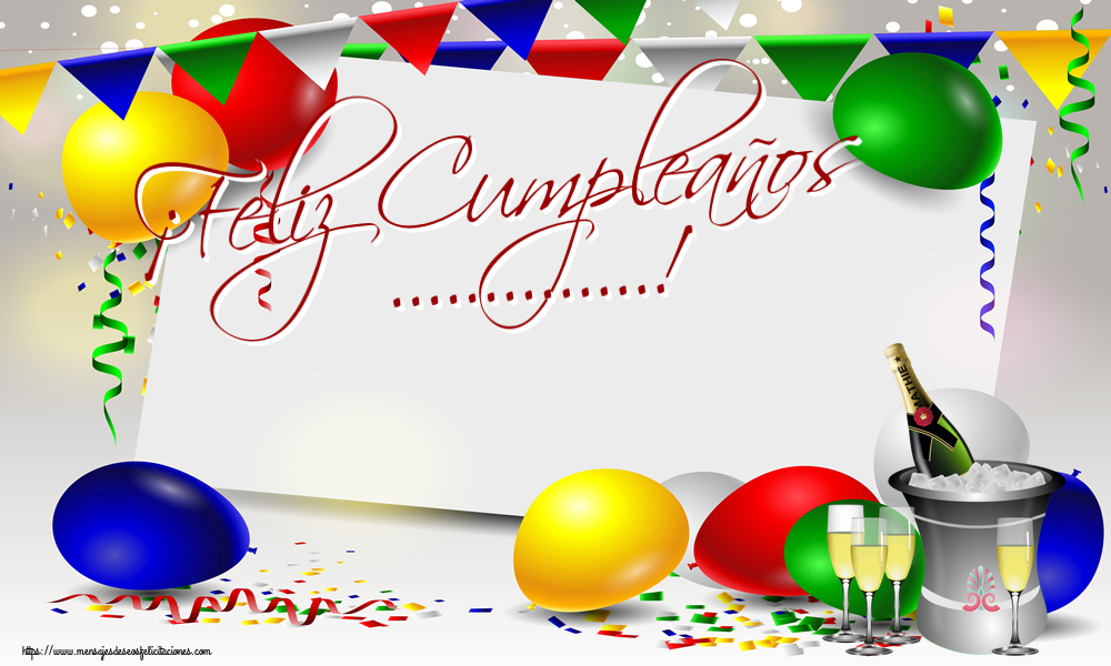 Felicitaciones Personalizadas de cumpleaños - 🥂🍾 ¡Feliz Cumpleaños ...! ~ cubo y copas de champán