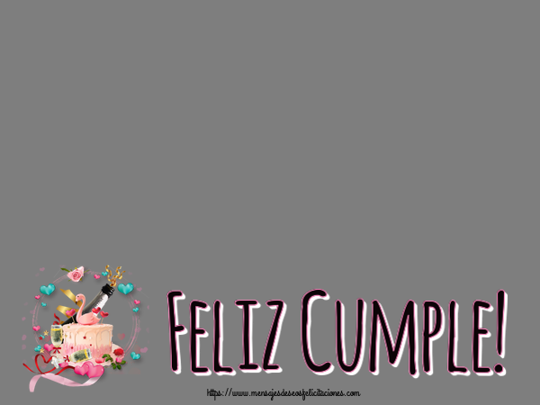 Felicitaciones Personalizadas de cumpleaños - Feliz Cumple! - Marco de foto ~ tarta con cisne y champán