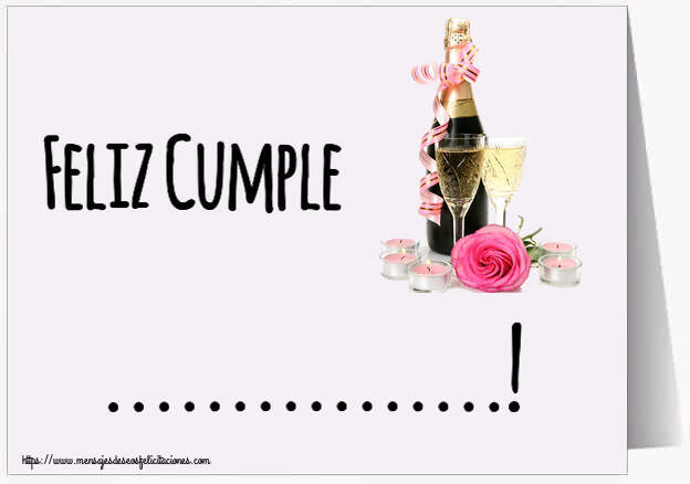 Felicitaciones Personalizadas de cumpleaños - Feliz Cumple ...! ~ champán, flores y velas