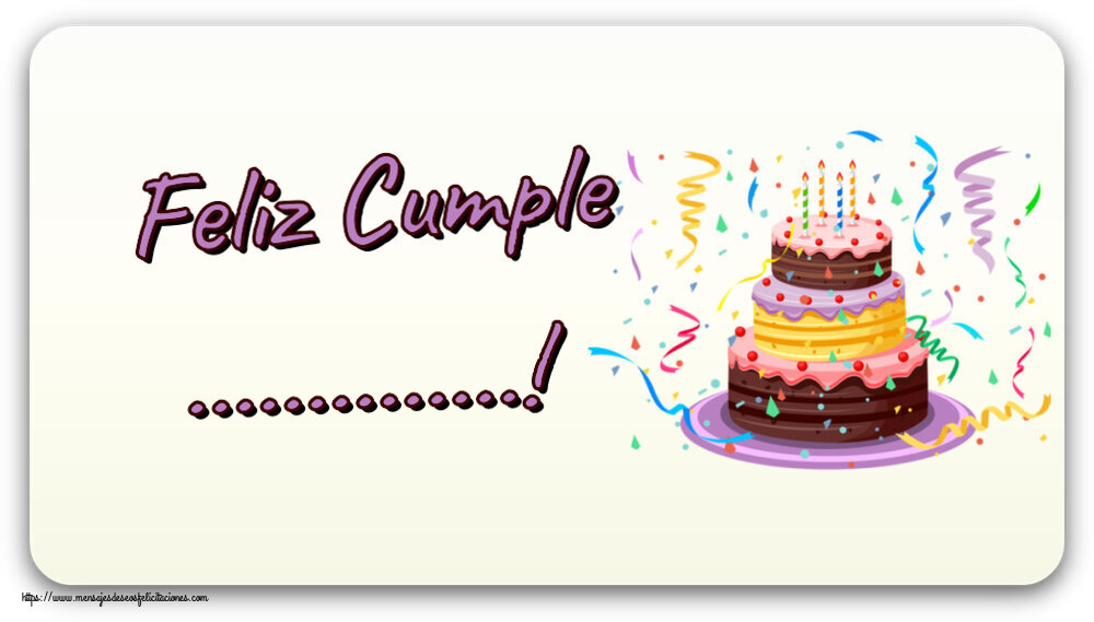 Felicitaciones Personalizadas de cumpleaños - Tartas | Feliz Cumple ...!