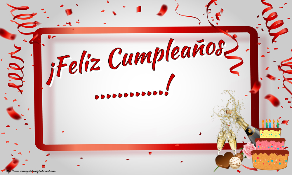 Felicitaciones Personalizadas de cumpleaños - ¡Feliz Cumpleaños ...! ~ champán y tarta con velas
