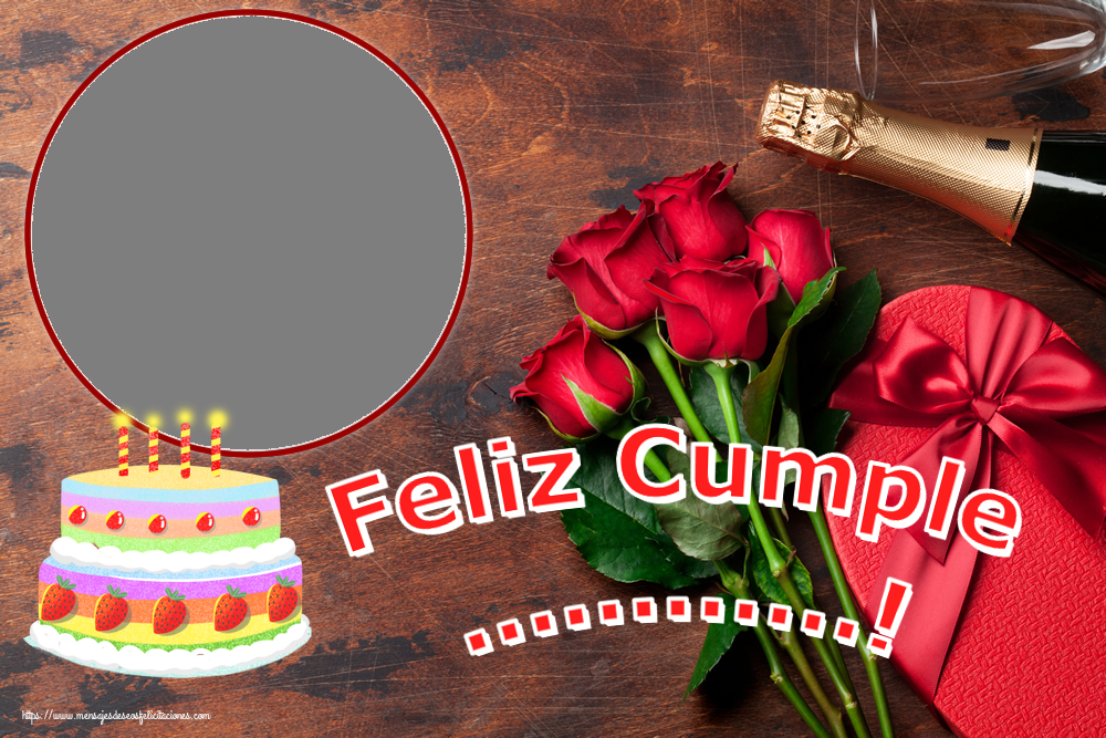 Felicitaciones Personalizadas de cumpleaños - 🎂 Tartas & 1 Foto & Marco De Fotos | Feliz Cumple ...! - Marco de foto