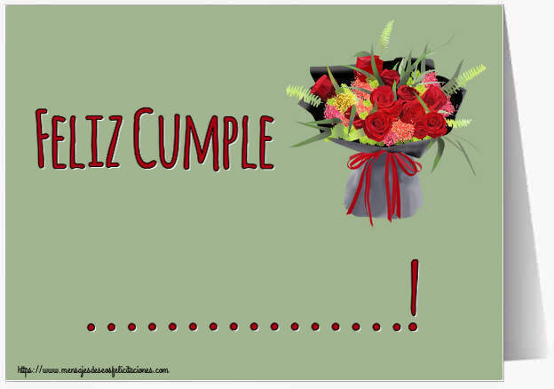 Felicitaciones Personalizadas de cumpleaños - 🌼 Flores | Feliz Cumple ...! ~ arreglo floral con rosas