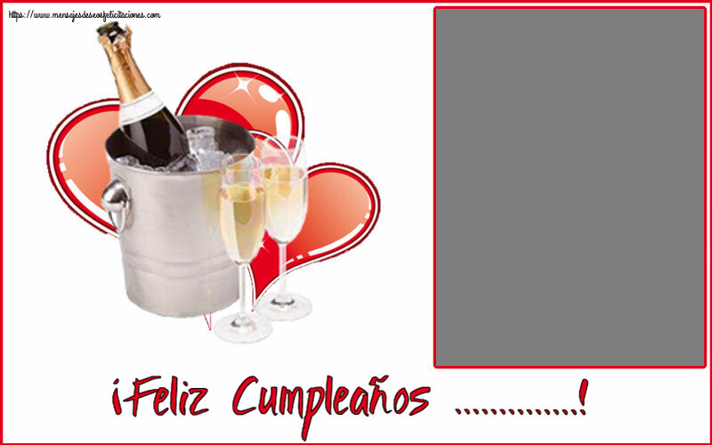 Felicitaciones Personalizadas de cumpleaños - 🥂🍾 Champán & 1 Foto & Marco De Fotos | ¡Feliz Cumpleaños ...! - Marco de foto